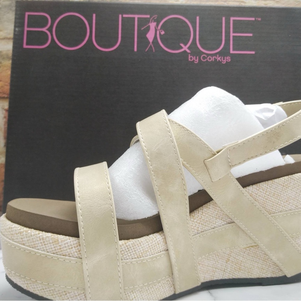 Boutique by Corkys Celine Women’s Wedge Sandals Size 6 NIB